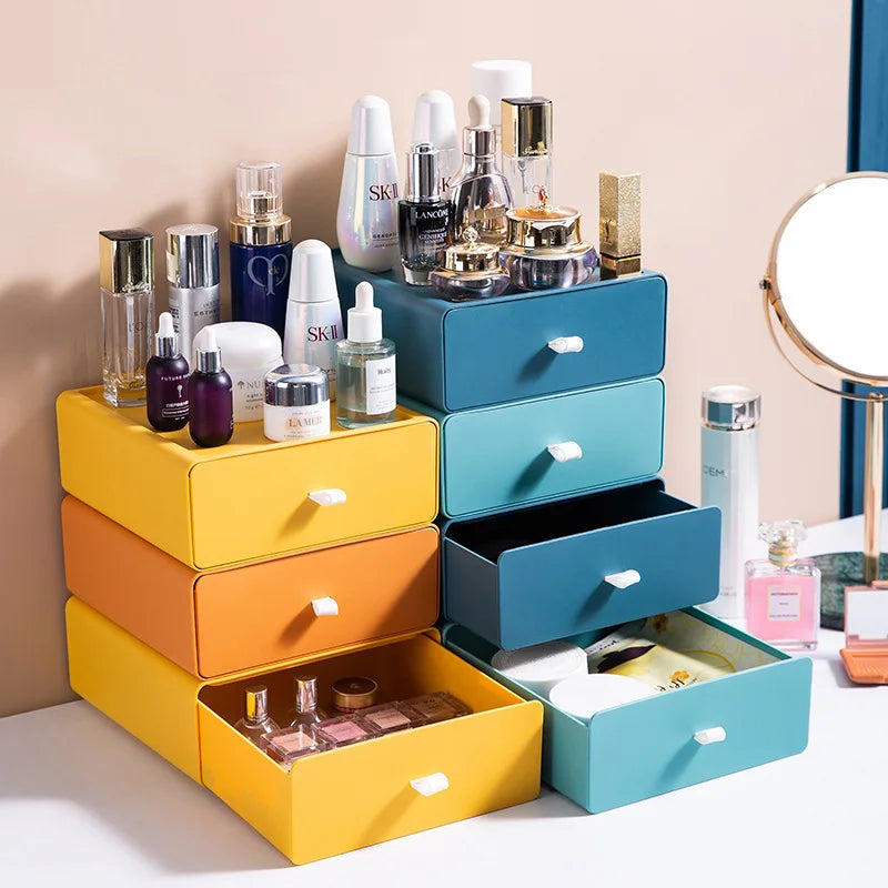 Plastic Storage Box Drawer Style Desktop Storage Box Storage Box Office Desk Shelf  Drawers Storage Box Makeup Organizer Storage