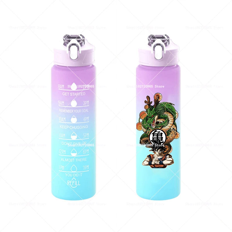 750ML Dragons Ball Water Cup Goku Anime Cartoon Drink Bottles Men Leak Proof Portable Plastic Large Sport Gym Straw Kettle Gift