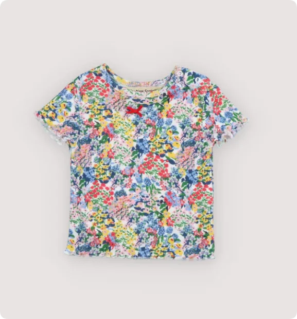 Baby Rompers Jumpers 2026 Summer Verbena Print Girl Dress Short Sleeve Tee and Short Set Sisters Skirt Clothing CB DROPSHIPPING