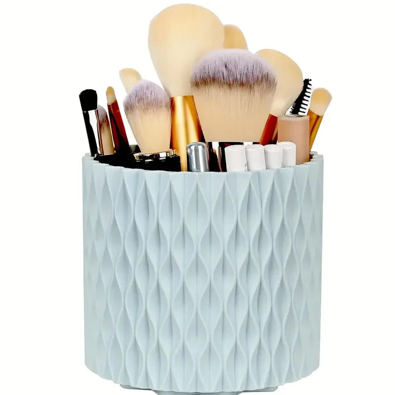 Rotating Makeup Organizer, Cosmetic Display Case with Brush Holder Perfume Tray, Storage Carousel for Vanity Bathroom Countertop CB DROPSHIPPING