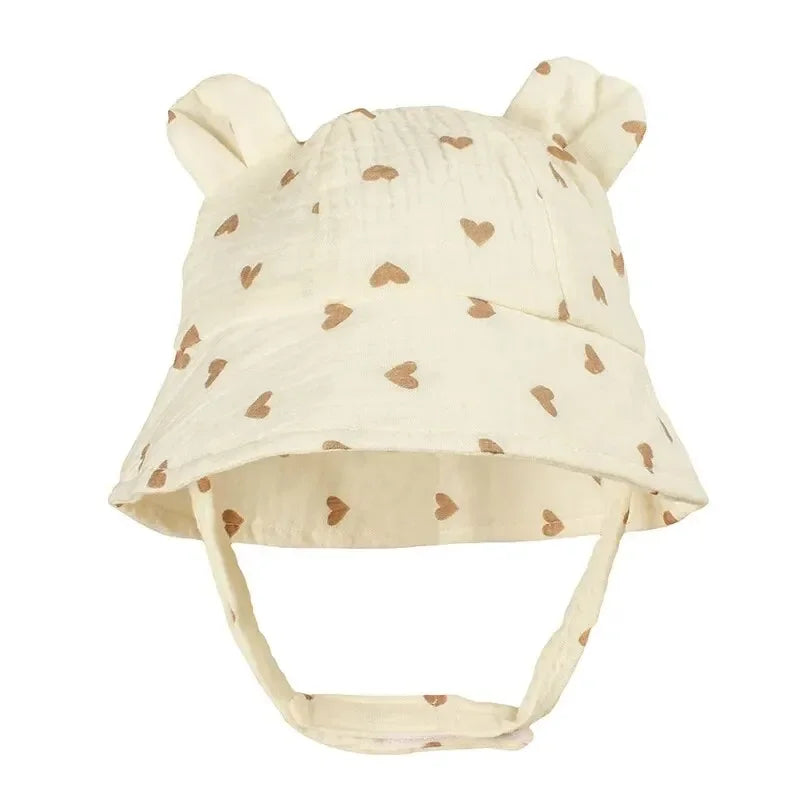 2026 Newborn Boys Girls Bucket Hat Summer Kids Toddler Panama Cap 0 to 12 Months Soft Cotton Baby Sun Hat With Ears Cute Bunny CB DROPSHIPPING