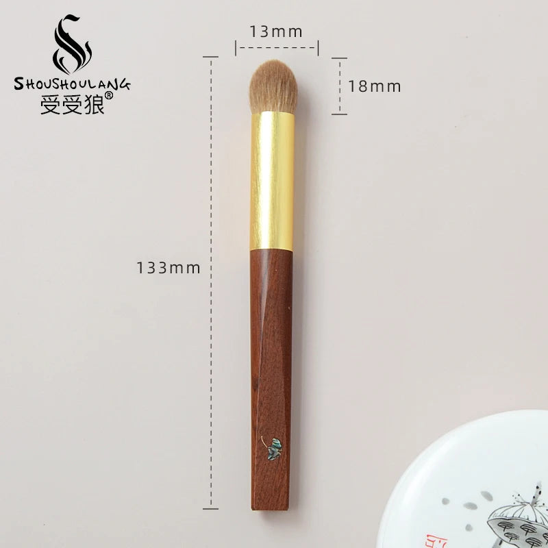 Soft Saibikoho Goat Hair Makeup Brush 1PC Shoushoulang High-end Hand Crafted Blush Contour Brush Rosewood Handle Makeup Brush
