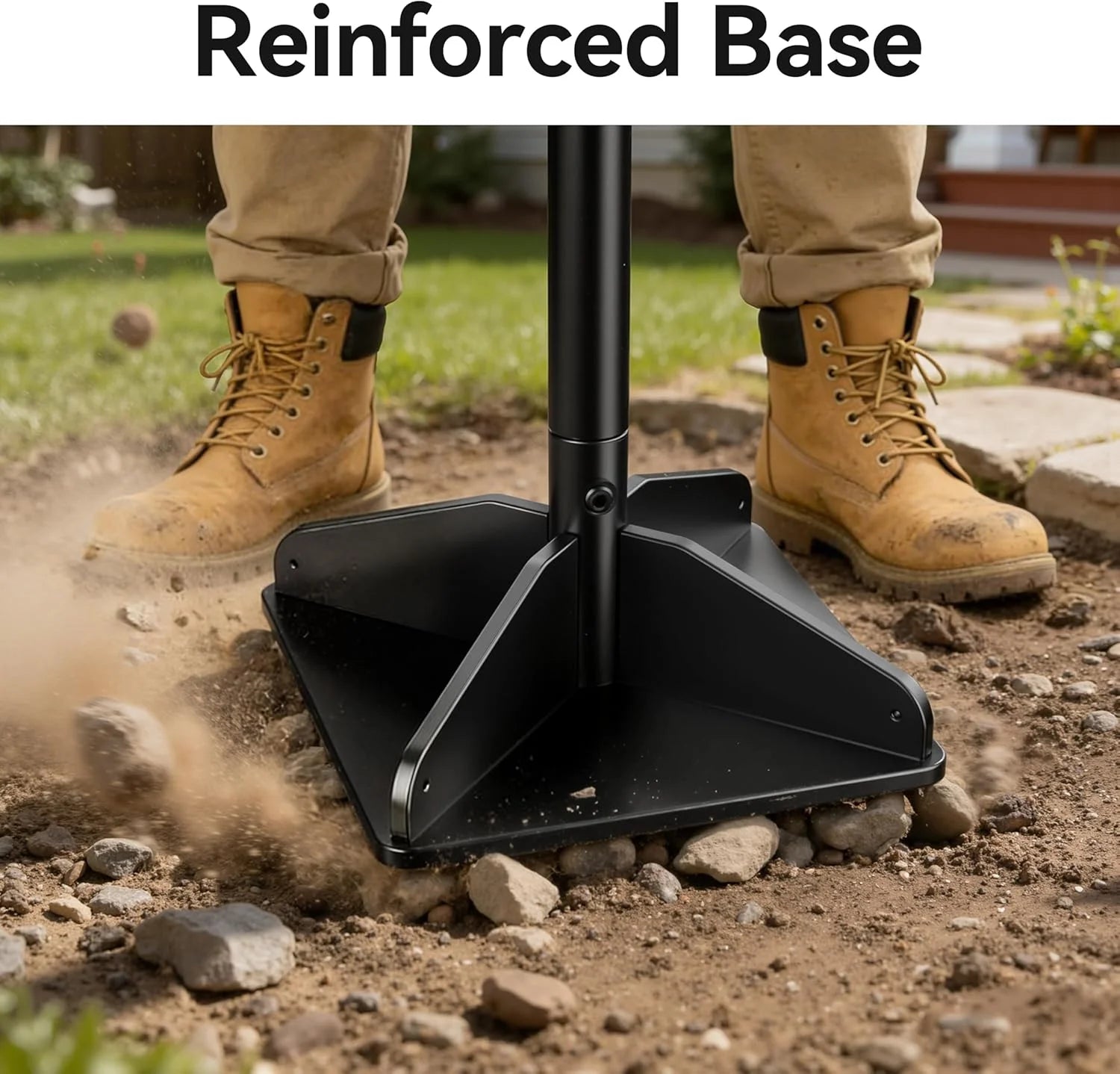 Garden Steel Earth Tamper, Removable Ground Compactor, Practical Soil Leveling & Tamping Tool