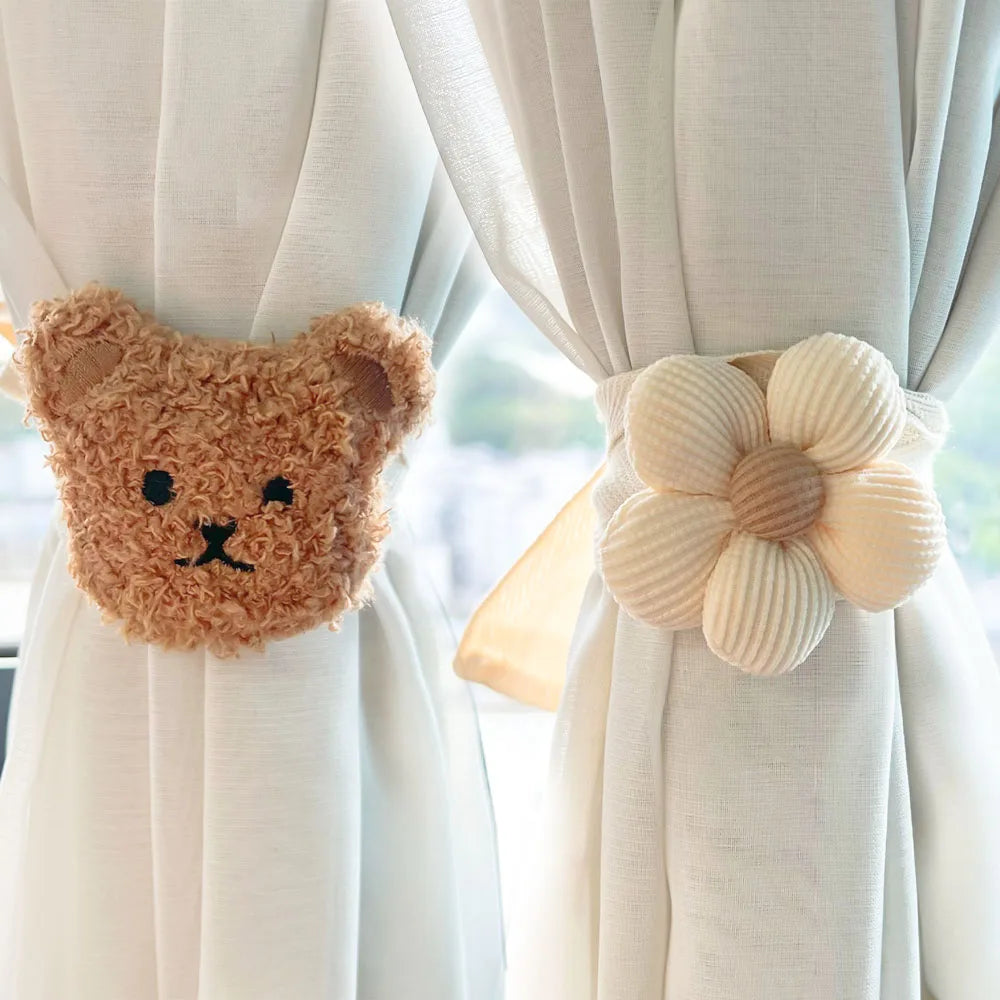 Flower Bear Curtain Tieback Window Curtain Buckle Clip Creative Kids Room Living Room Hanging Holder Accessories Home Decoration