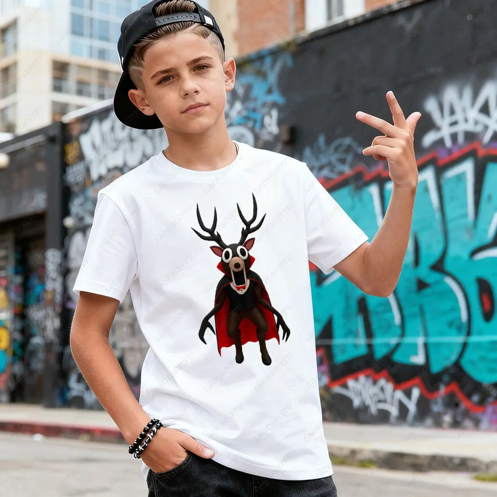 99 Nights in The Forest Inspired Deer Game Tee Perfect for Nature Lovers Birthday Gifts Fun Cute Cartoon Deer Kids T-Shirt Tops CB DROPSHIPPING
