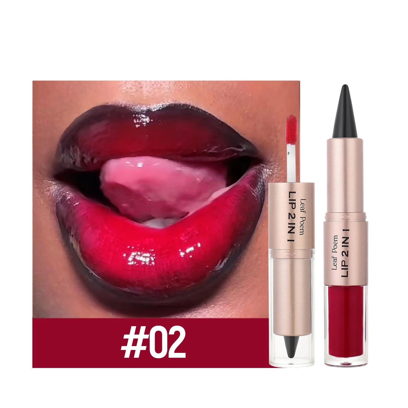 Black Brown Tapered Lip Liner Contour Pencil Double Head Mirror Plumping Lip Glaze Crystal Lip Gloss Sexy Red Lips Tint Makeup CB DROPSHIPPING