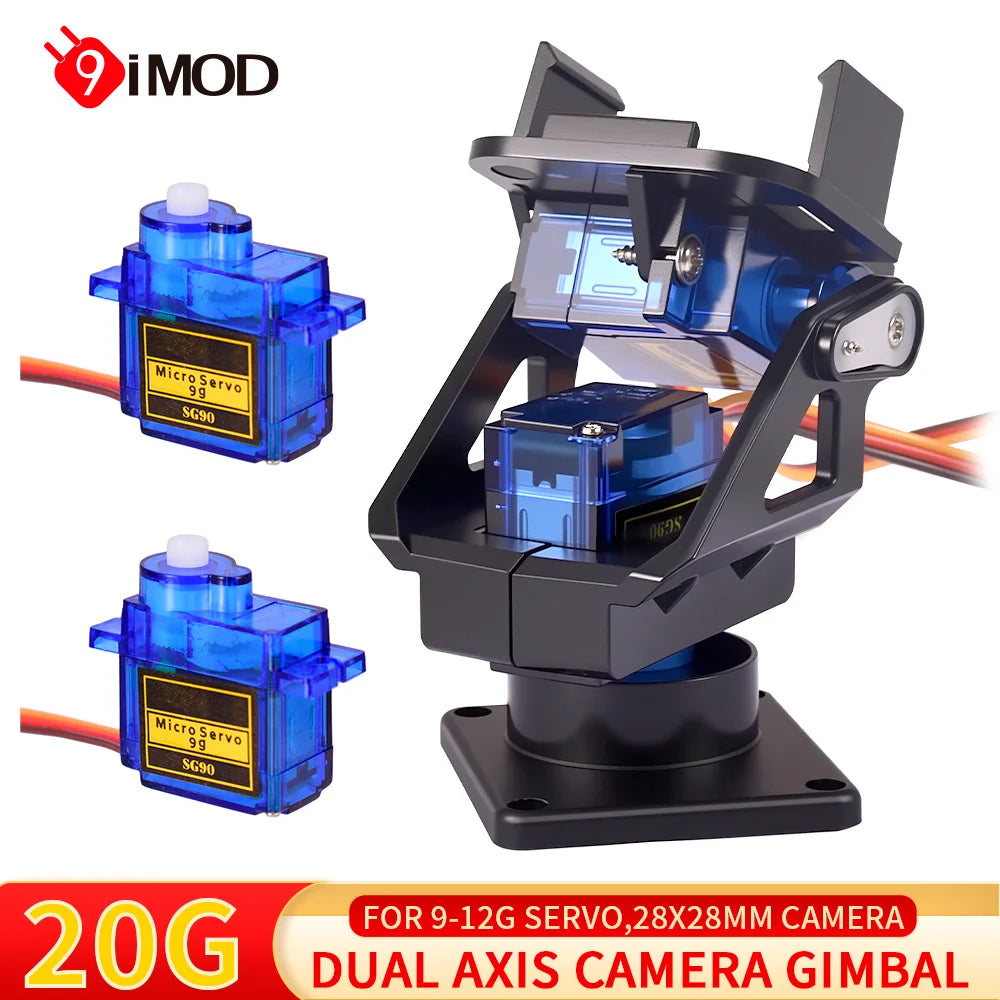 9IMOD Mini Camera Platform 20G FPV Camera Mount Dual Axis Servo Gimbal 28x28mm Camera For FPV CB DROPSHIPPING
