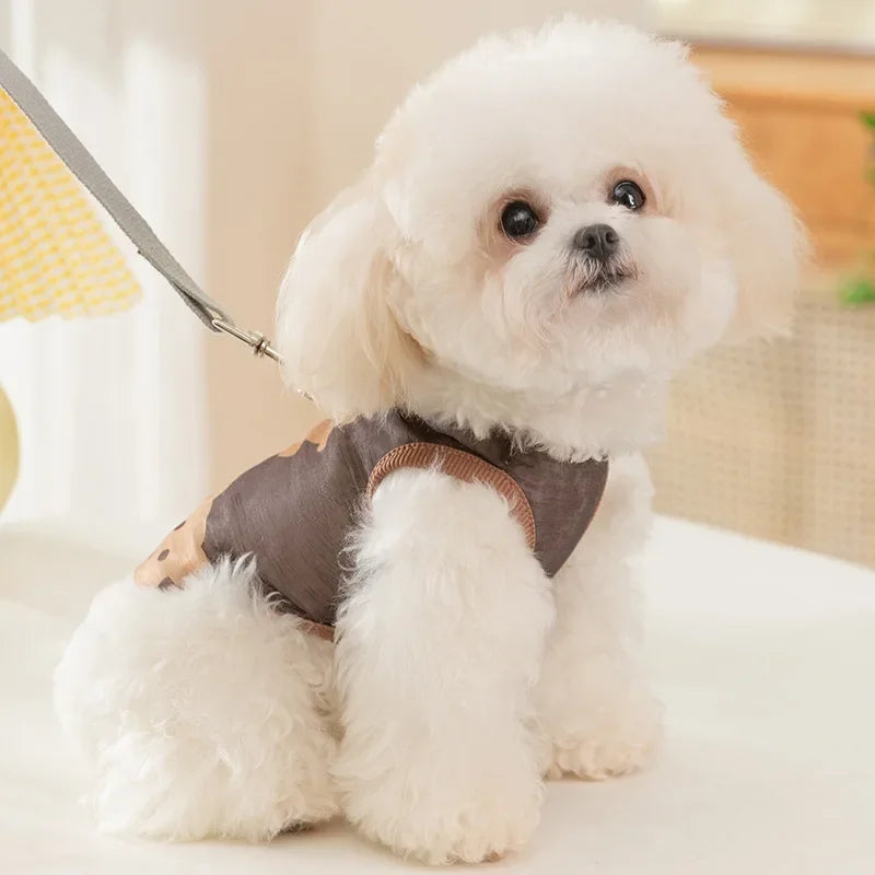 Dog Pet Sleeveless Mesh Bear Traction Vest Cat Breathable Thin Teddy Pet Dog Cooling Vest for Dogs Clothes CB DROPSHIPPING