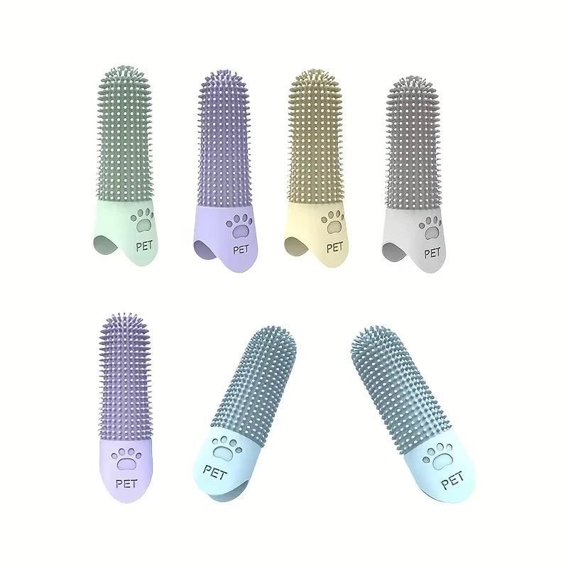 Soft Silicone Dog Toothbrush 360° Finger Toothbrush for Dogs Cats Durable Pet Finger Brush Tooth Cleaning Tool for All Breeds CB DROPSHIPPING