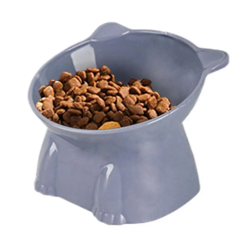 High Foot Pet Bowl Raised Tilted Cat Bowl Washable Plastic Combination Anti Tipping Drinking Water Non Slip for Cats Dogs CB DROPSHIPPING