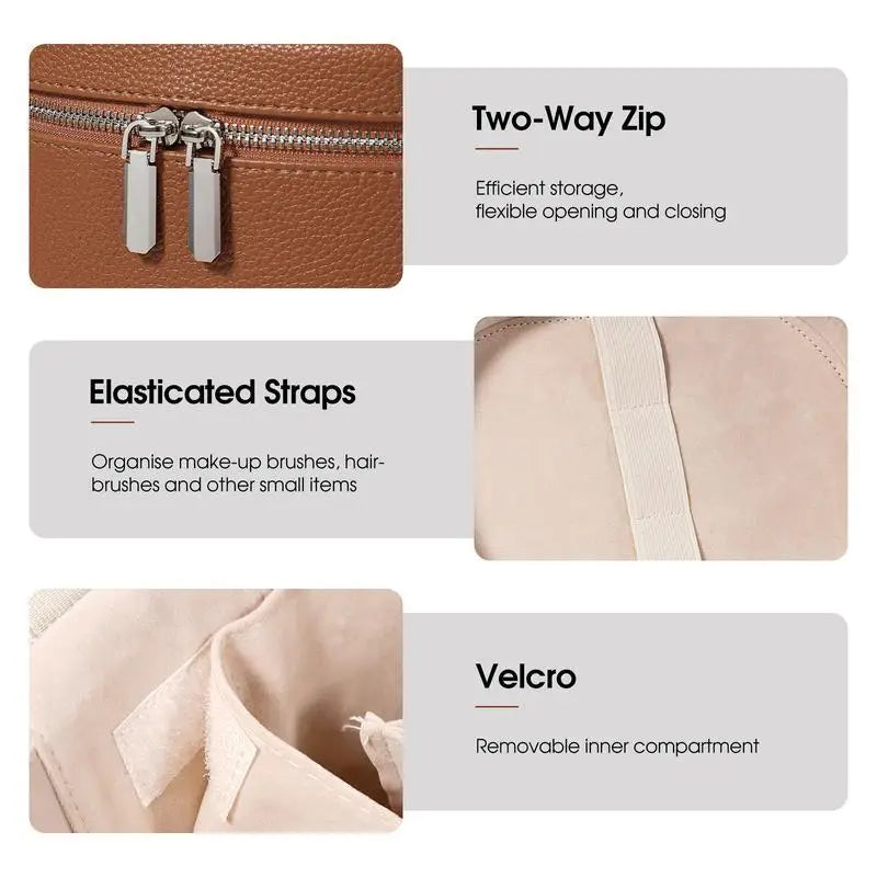 Large Capacity PU Leather Makeup Bag Portable Makeup Box For Women Girls Travel Toiletry Cosmetic Organizer CB DROPSHIPPING
