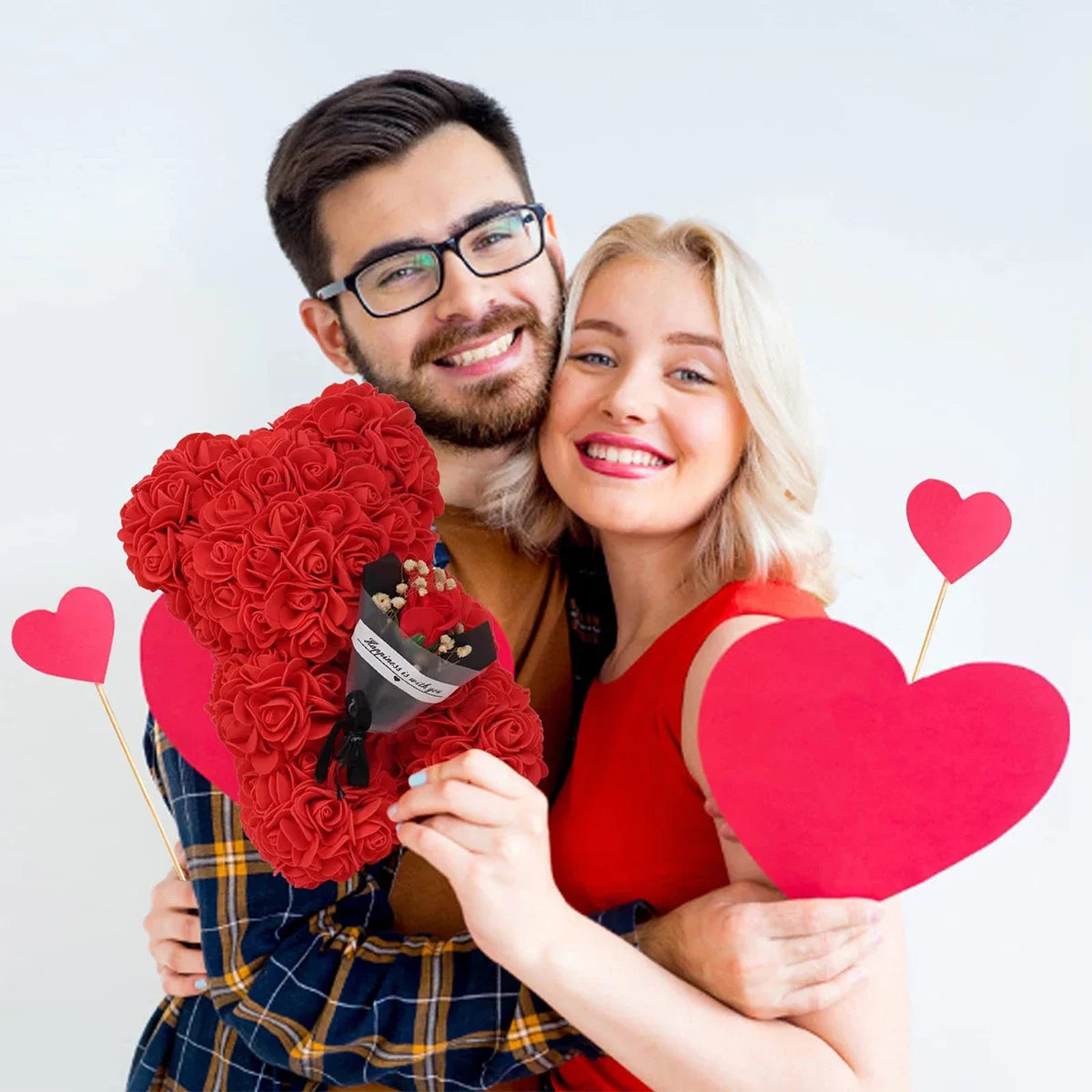1pc 25m Artificial Flower Eternal Rose Teddy Bear for Mom Mother's Day Birthday Valentine's Day Anniversary Gifts & Decorations