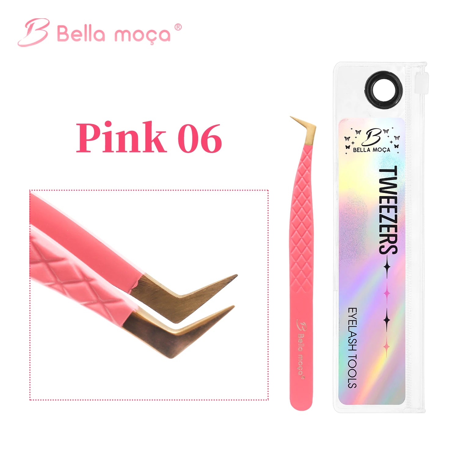 Bella moça Lash Tweezers Stainless Steel Eyelash Nail Tools Accurate Tweezers Nippers Pointed Clip Set Makeup Tools