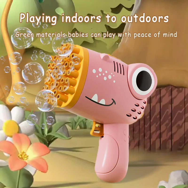 40 Hole Dinosaur Bubble Handheld Bubble Machine, Electric Bubble Gun Outdoor Wedding Party Toy(without Bubble Water) CB DROPSHIPPING