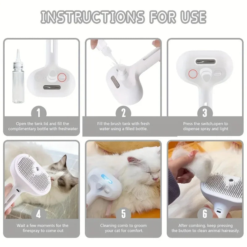 Spray Pet Hair Comb Pet Hair Remover Cleaning Brush Cats Grooming Dog Accessories Tools Dematting Water Mist Humidifier Comb CB DROPSHIPPING