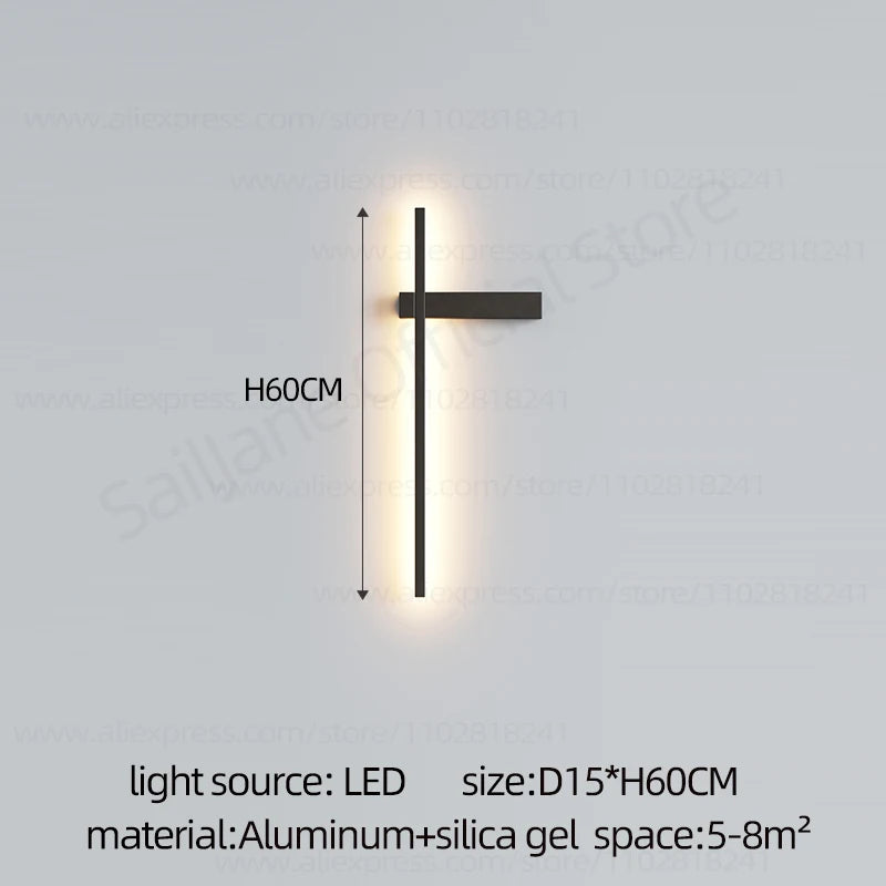 Modern Simple Living Room TV Background Wall Fitting Bedside Lighting In Bedroom Designer Staircase Light Long Indoor Wall Lamp