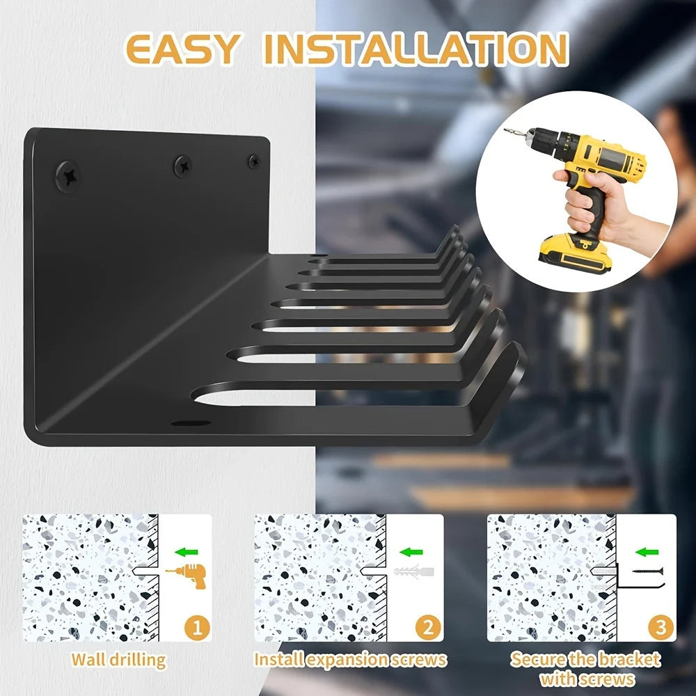 [Fitness Equipment Organizer] Multifunctional Black Iron Wall-Mounted Fitness Equipment Organizer - Perfect Gift for Home Gym CB DROPSHIPPING