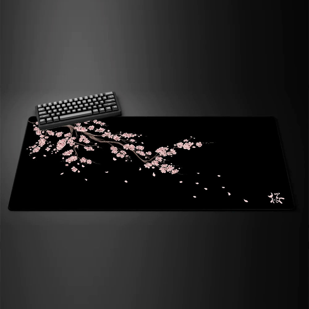 Black Sakura Gaming Mouse Pad Kawaii Purple Desk Mat Large Office Carpet Accessories Cherry Blossom Mousepad Gamer Computer Mats CB DROPSHIPPING