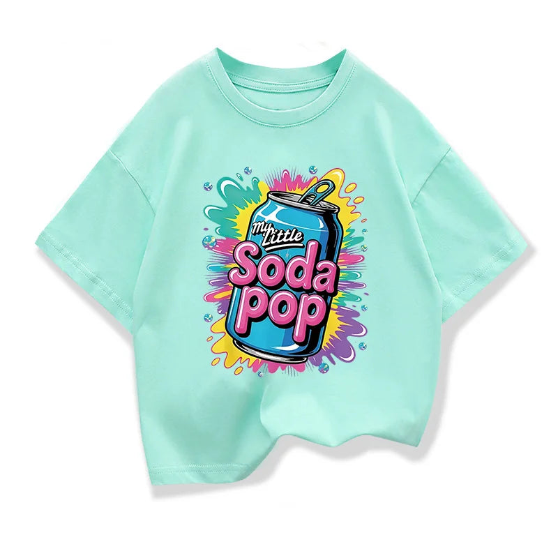 Kids Short-Sleeve t shirts My Little Soda Pop Children's Summer Pure Cotton Loose Tees Boys Girls Casual Tee Tops CB DROPSHIPPING