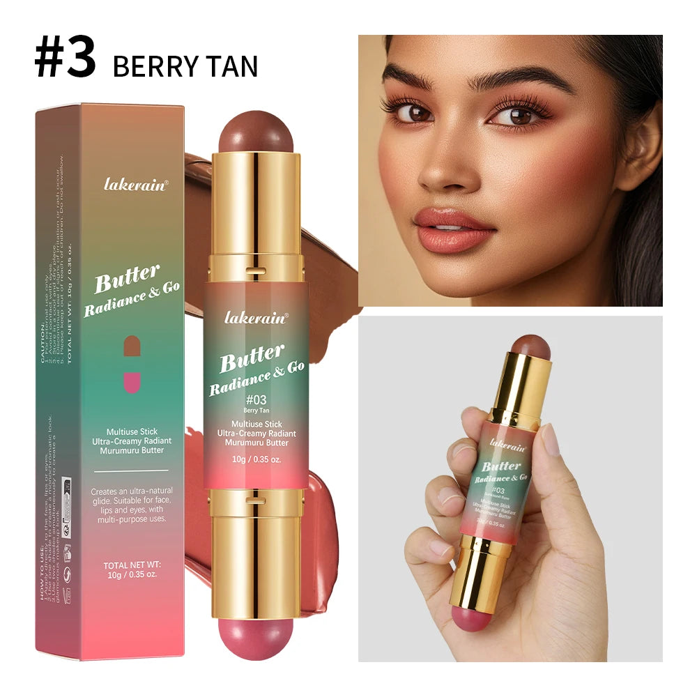 2 IN 1 Multiuse Stick Double Headed Bronzer Blush For Cheeks Eyes Lips Long Lasting Matte Glow Makeup Contouring Stick Makeup CB DROPSHIPPING