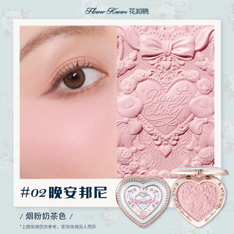 Flower Know Bunny Garde Series Blushes Cream Smooth Long-lasting All-Day Face Enhancing Makeup Blush Cream For Cheek