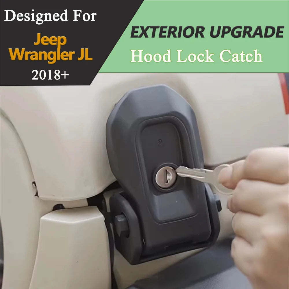 Hood Latches Anti-theft Lock Catch for Jeep Wrangler JL JLU 4XE Rubicon Sahara Sport Gladiator JT 2018-2025 Car Accessories CB DROPSHIPPING
