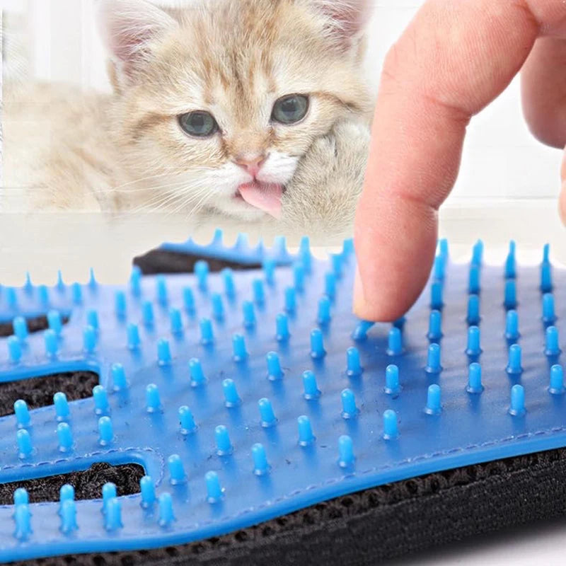 Pet Hair Remover Cat Cleaning Grooming Comb, No Wash Silicone Gloves Solid Color Pet Bath Brushcat and Dog Supplies
