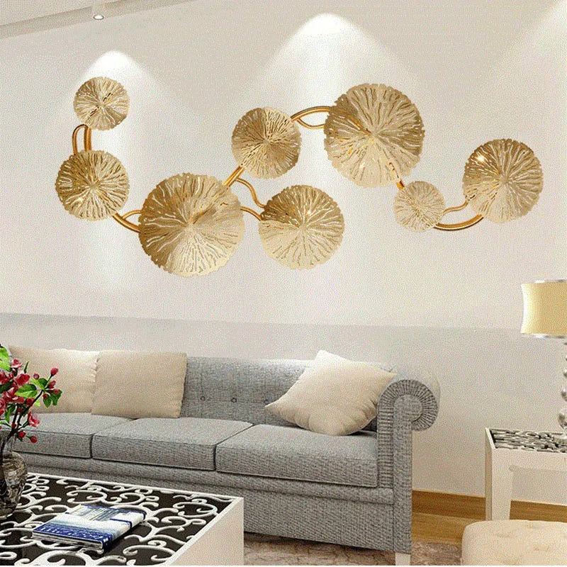 Post-modern Living Room Lotus Leaf Decor Creative New Chinese-style Dining Room Light Minimalist Bedroom and Hallway Wall Lamp