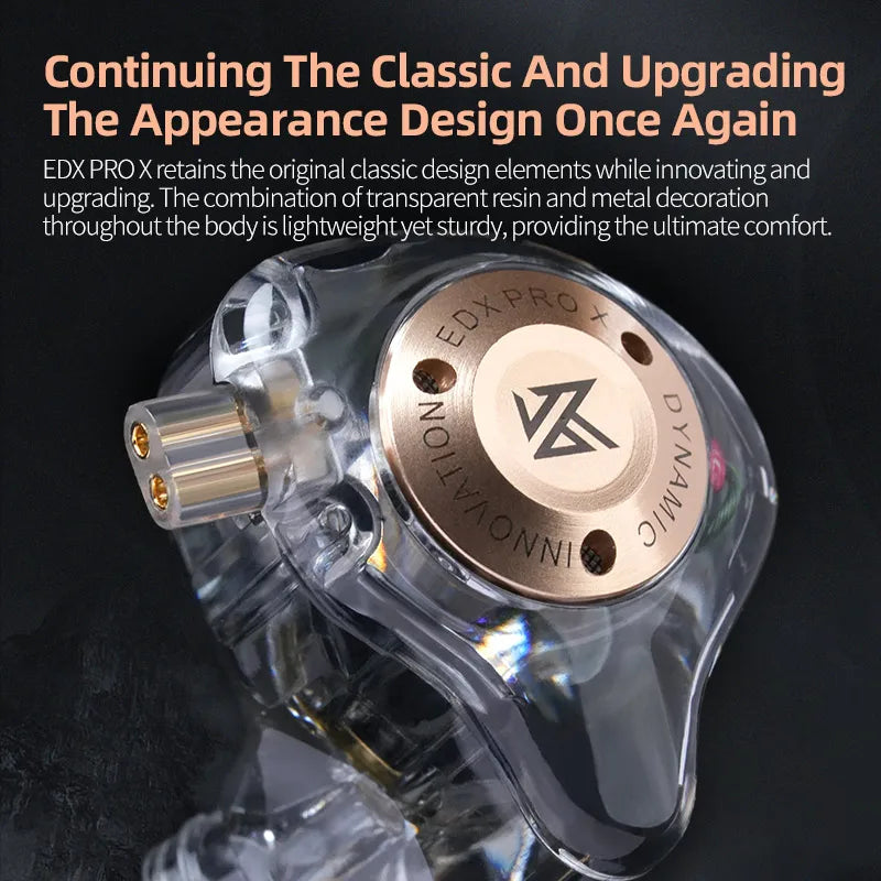 KZ EDX PRO X Dynamic Drive Earphone HIFI Bass Earbud Gaming Sport Music Noise Cancelling Headset Detachable Cable
