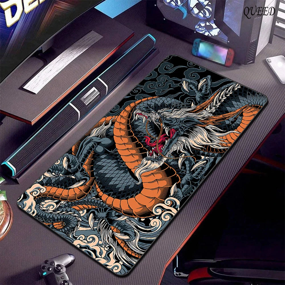 Black and White Dragon Large Mouse Mat Gaming Mousepad Big Rubber Base Mouse Pad Purple Deskpad Eyboard Mats Mousepads 400x900 CB DROPSHIPPING