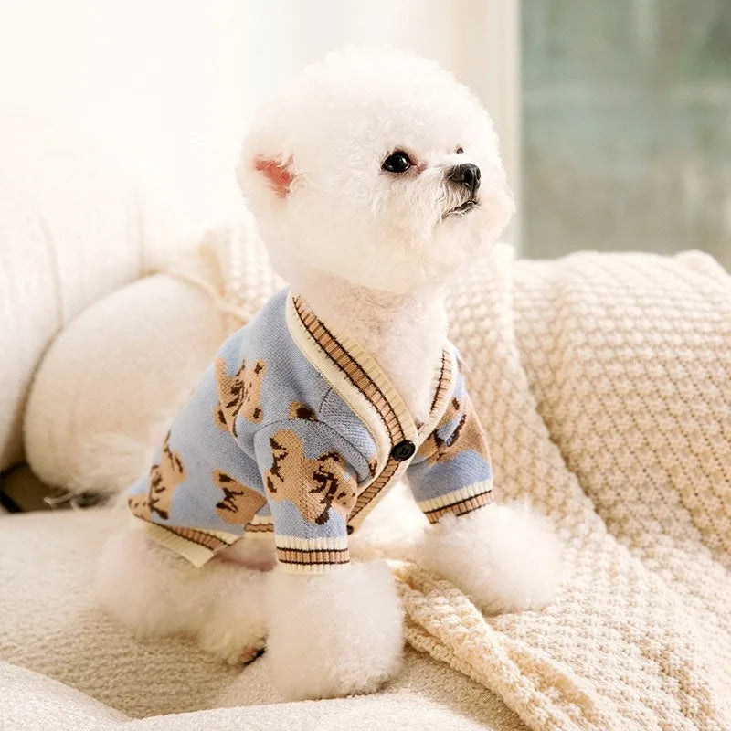 Dog Winter Sweater Knitted Warm Pet Clothes for Small Medium Dogs Chihuahua Puppy Pet Sweaters Yorkshire Cardigan Dog Coat Vest CB DROPSHIPPING