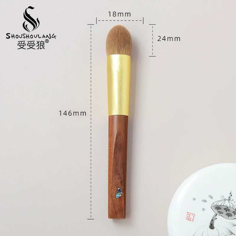 Soft Saibikoho Goat Hair Makeup Brush 1PC Shoushoulang High-end Hand Crafted Blush Contour Brush Rosewood Handle Makeup Brush