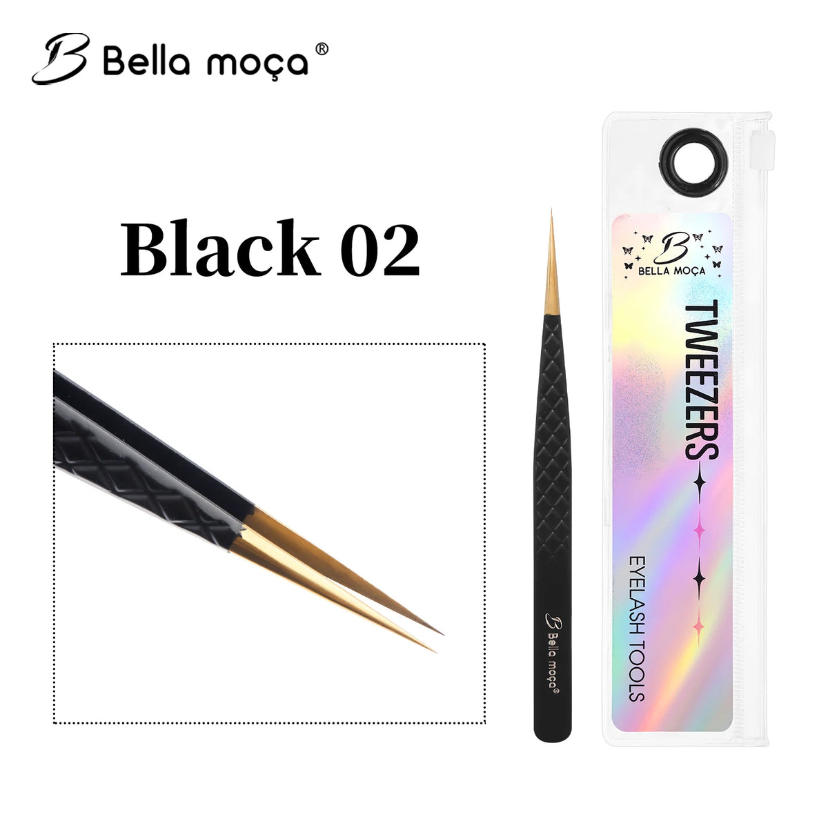 Bella moça Lash Tweezers Stainless Steel Eyelash Nail Tools Accurate Tweezers Nippers Pointed Clip Set Makeup Tools