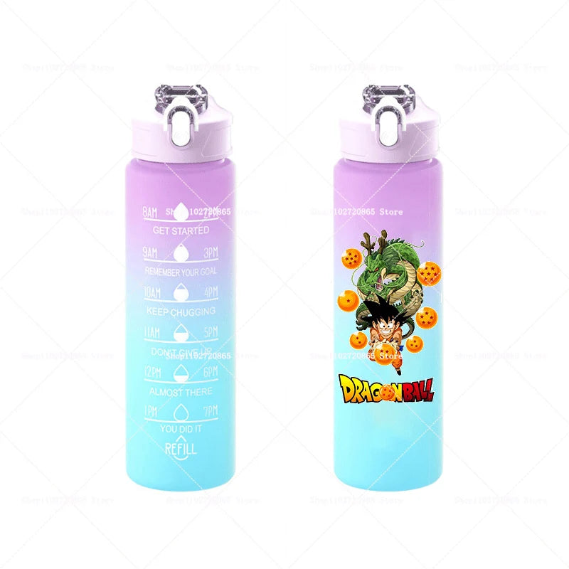 750ML Dragons Ball Water Cup Goku Anime Cartoon Drink Bottles Men Leak Proof Portable Plastic Large Sport Gym Straw Kettle Gift