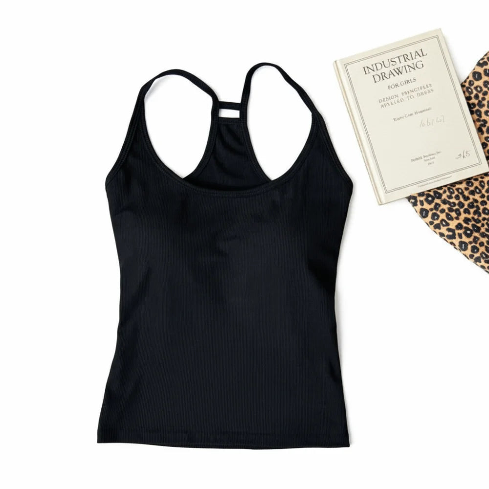 Casual U Neck Summer Tank Tops Sleeveless With Pad Fitted Tops Camisoles Slim Vest Corset for Women