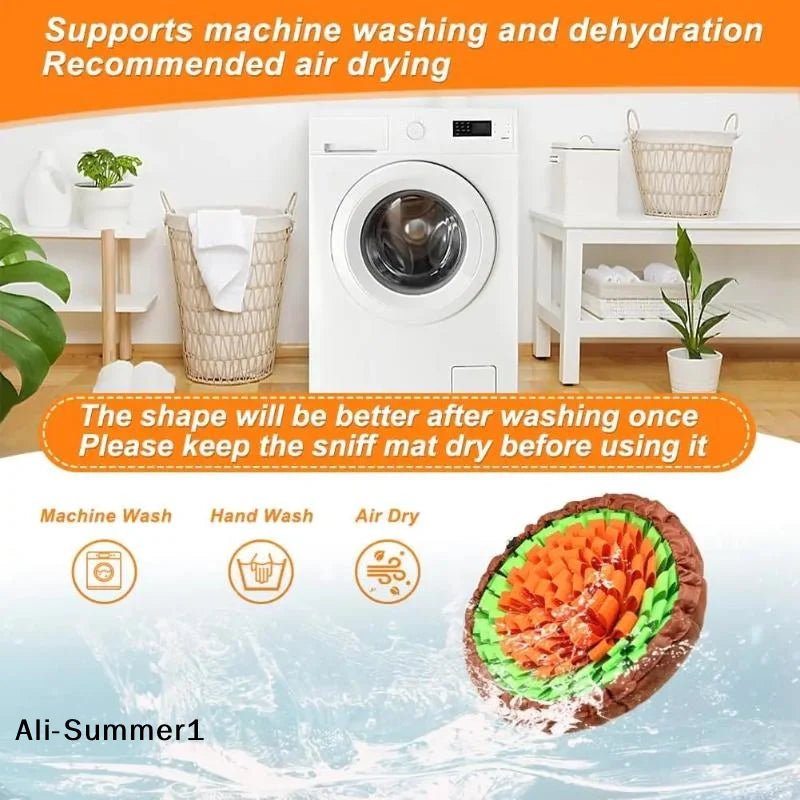 【E】Pet Snuffle Mat For Dogs, Interactive Feed Game For Boredom, Encourages Natural Foraging Skills For Cats Dogs Bowl Travel Use