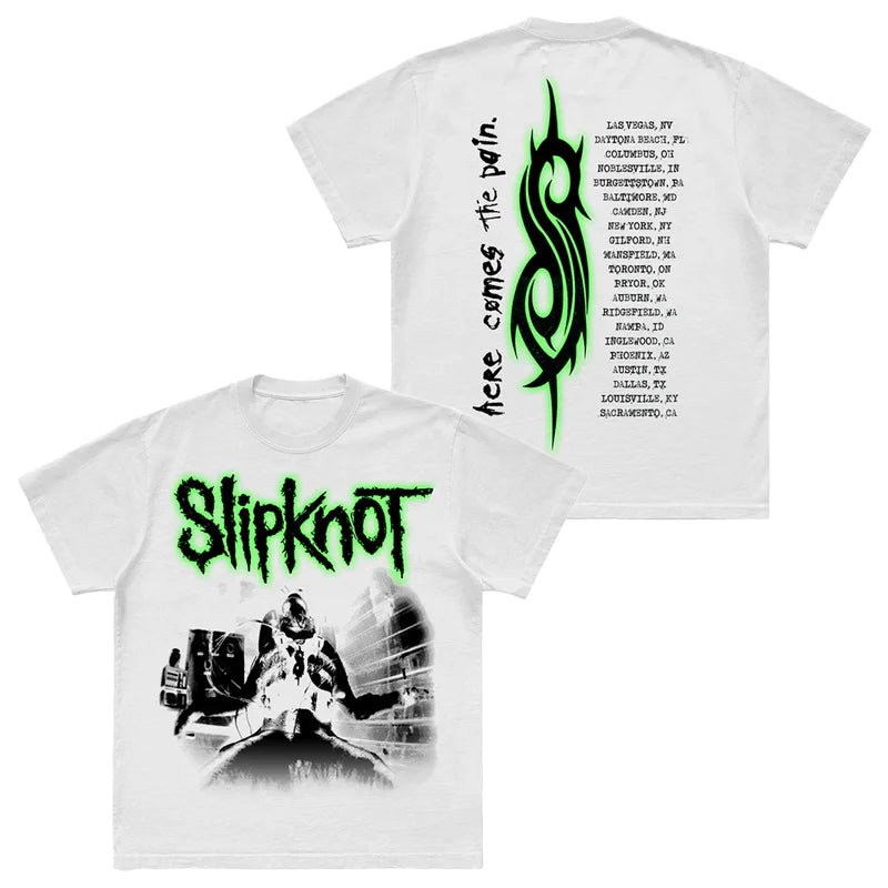Photo SLIPKNOT Gothic Style Band T-Shirt Cotton Graphic Tee Men Women Summer Streetwear Top