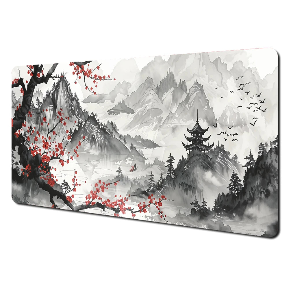 Red and Black Art Landscapes Large Mouse Pad Anti-Slip Durable Desk Mat Offices Accessories Keyboard Mouse Mat Tapis De Bureau CB DROPSHIPPING