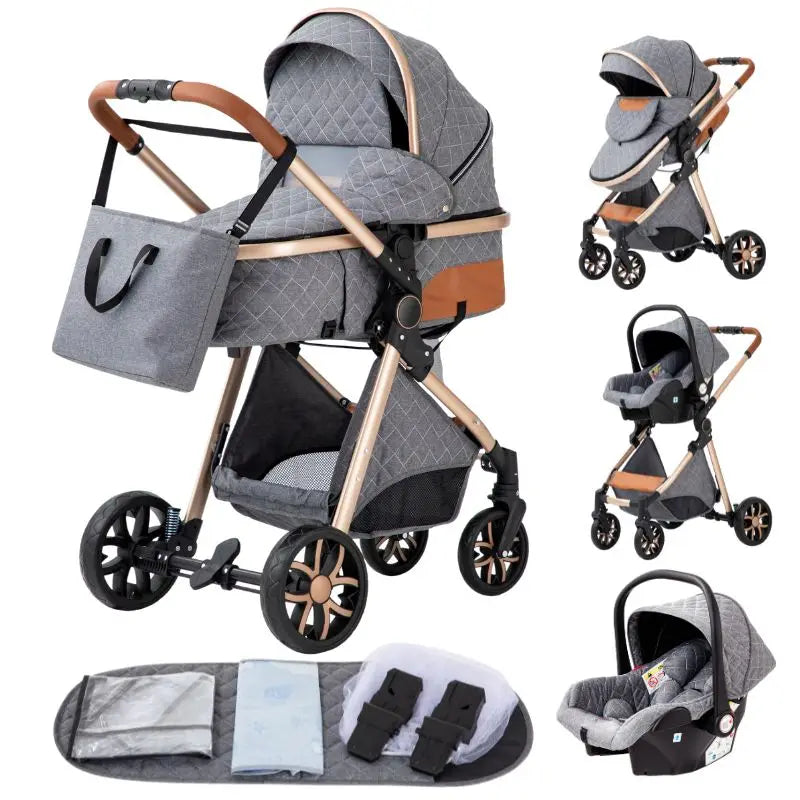 3-in-1 baby stroller travel system lightweight pram for newborns compact foldable Winter baby stroller baby buggy all-terrain CB DROPSHIPPING