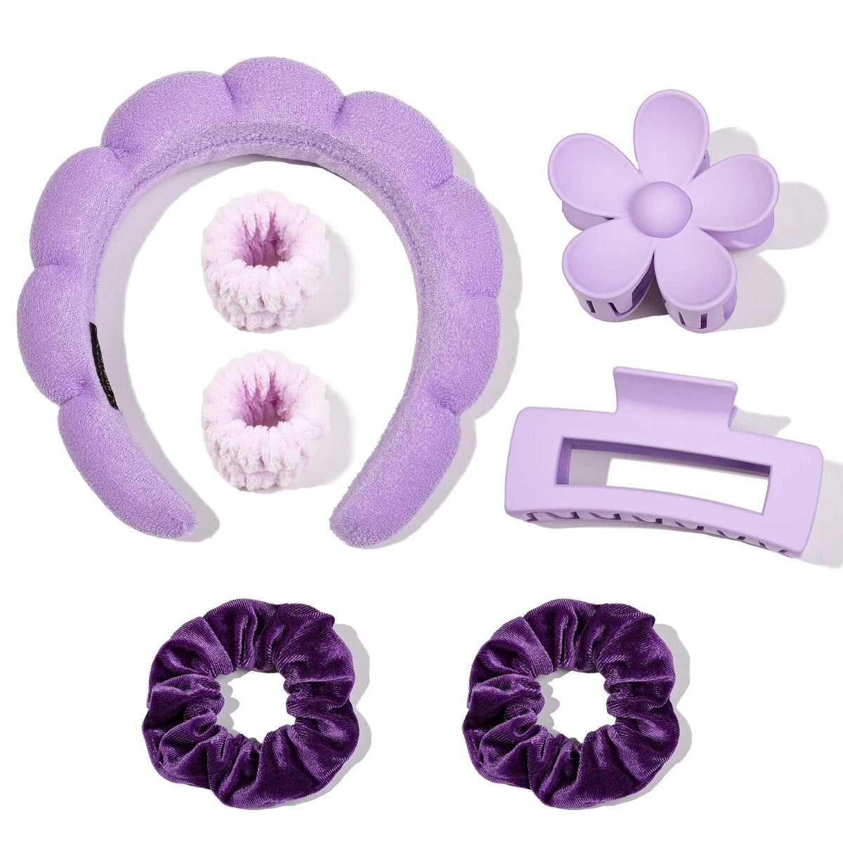 7Pcs Fashion Microfiber Washing Wristbands Scrunchies Puffy Headband Spa Bubble Headband for Washing Face Makeup Shower Skincare CB DROPSHIPPING