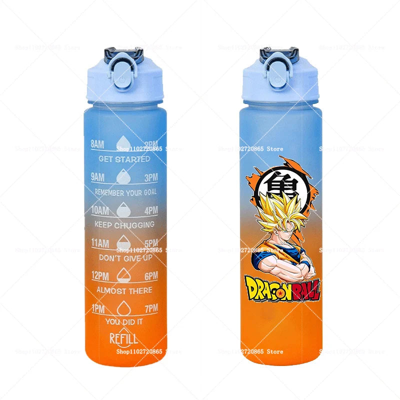 750ML Dragons Ball Water Cup Goku Anime Cartoon Drink Bottles Men Leak Proof Portable Plastic Large Sport Gym Straw Kettle Gift