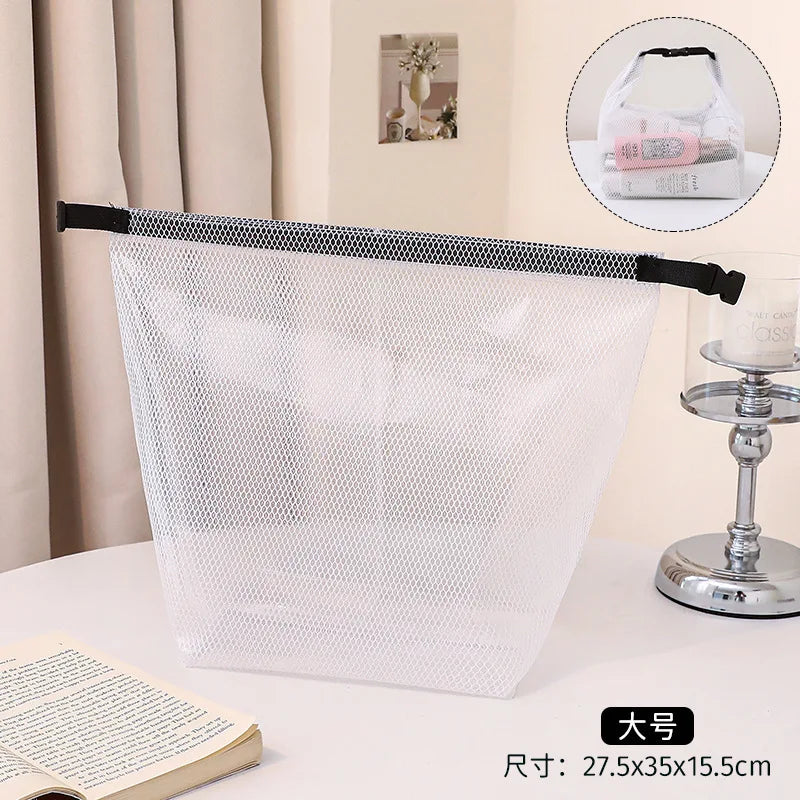 1PC Waterproof Mesh Cosmetic Bag for Travel, Gym, Bathroom, Quick-Dry Toiletry Organizer with Handle Portable Makeup Pouch CB DROPSHIPPING