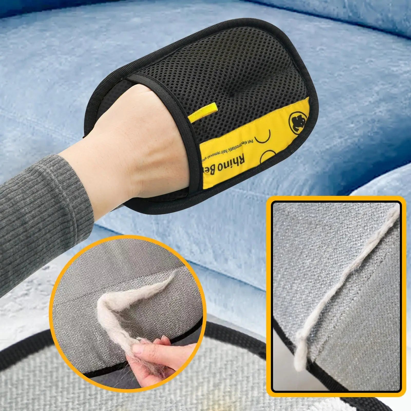 Pet Hair Removal Glove 2Pcs Pet Grooming Gloves Static Dedusting Brush Pet Hair Remover Brush Removing Dog Cat Hair From Carpet