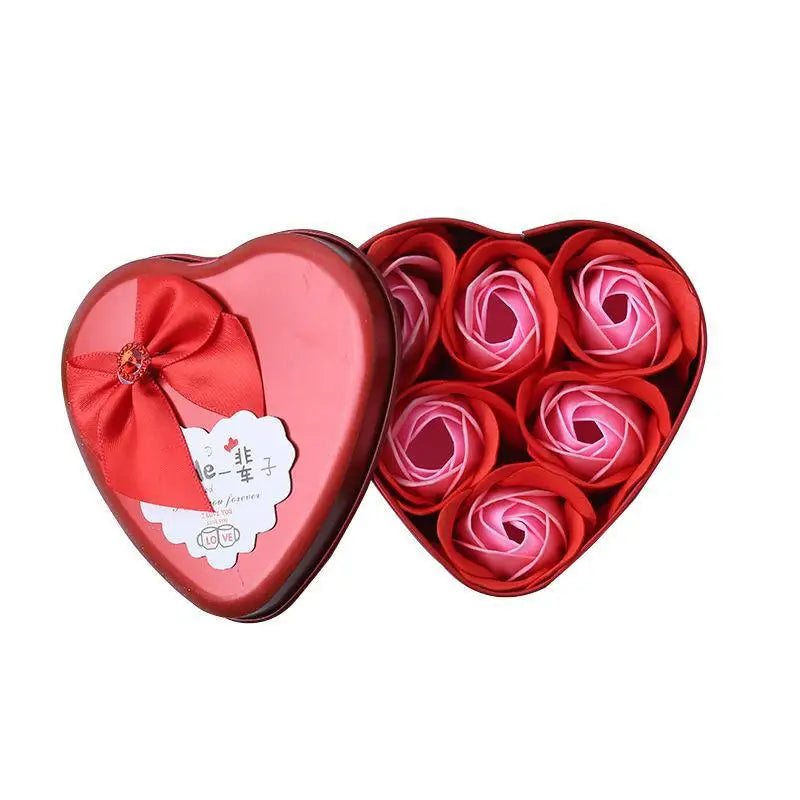 Heart Scented Bath Body Petal Rose Flower Soap Roses Bear Gift Box Valentine's Day New Year Wedding Decoration Selling Wedding
