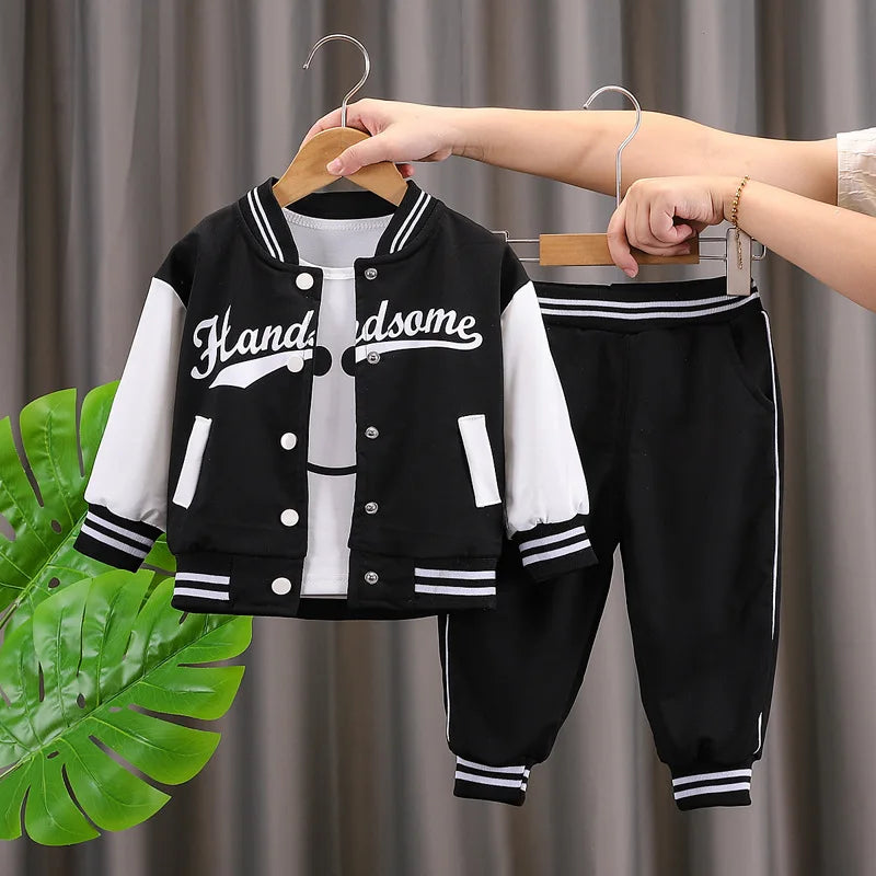 Fashion Autumn Children Suits Baby Boys Girls Clothes stamp Cotton T-Shirt Pants 2Pcs/sets Spring Toddler Clothing Sport Suits CB DROPSHIPPING