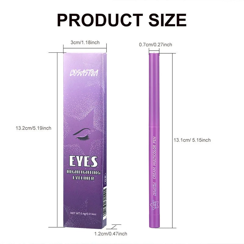 Pearlescent Aurora Purple Eyeliner Pen Chameleon Metallic Eye Liner Shiny Eyeshadow Lying Silkworm Green Blue Makeup Pigment CB DROPSHIPPING
