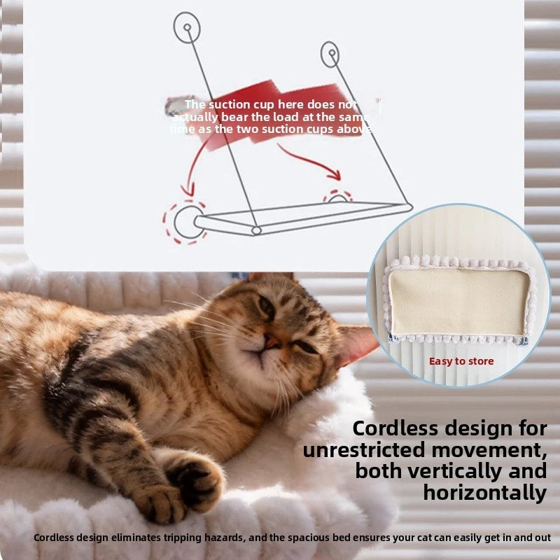 Large Wide Cat Window Bed Suction Cup Hanging Hammock for Cats Sunbathing Balcony Indoor Cat Furniture Pet Supplies CB DROPSHIPPING