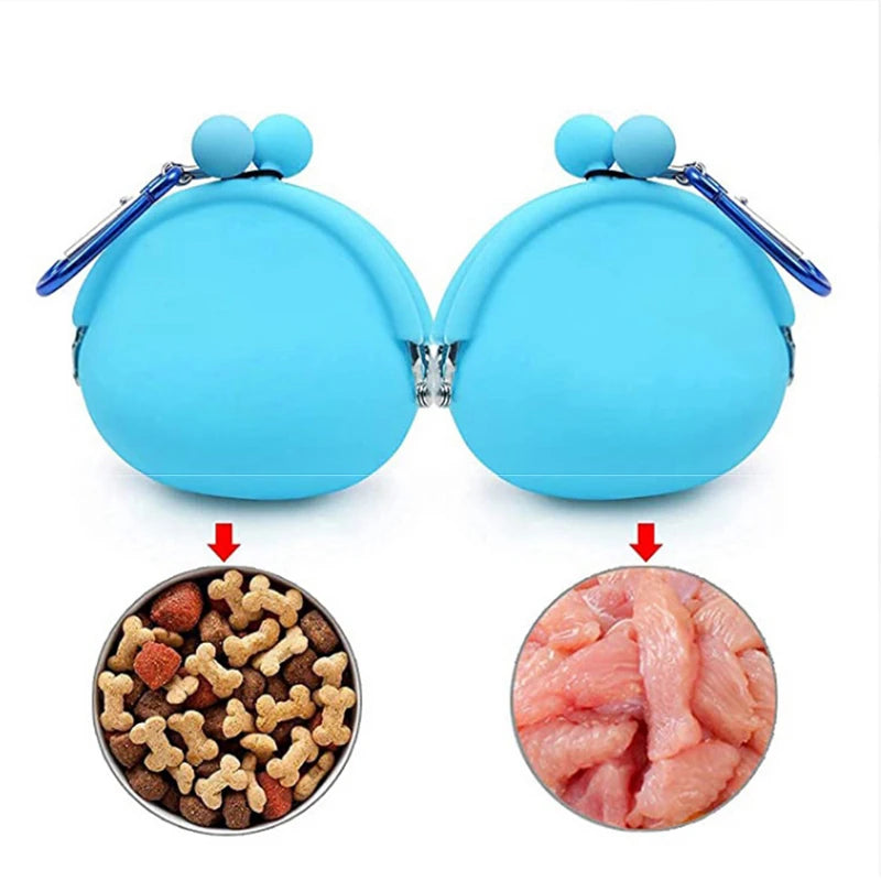 Silicone Pet Dog Train Food Snacks Pockets Bag Walking Dog Training Food Storage Waist Pet Travel Outdoor Product Dog Treat Bag