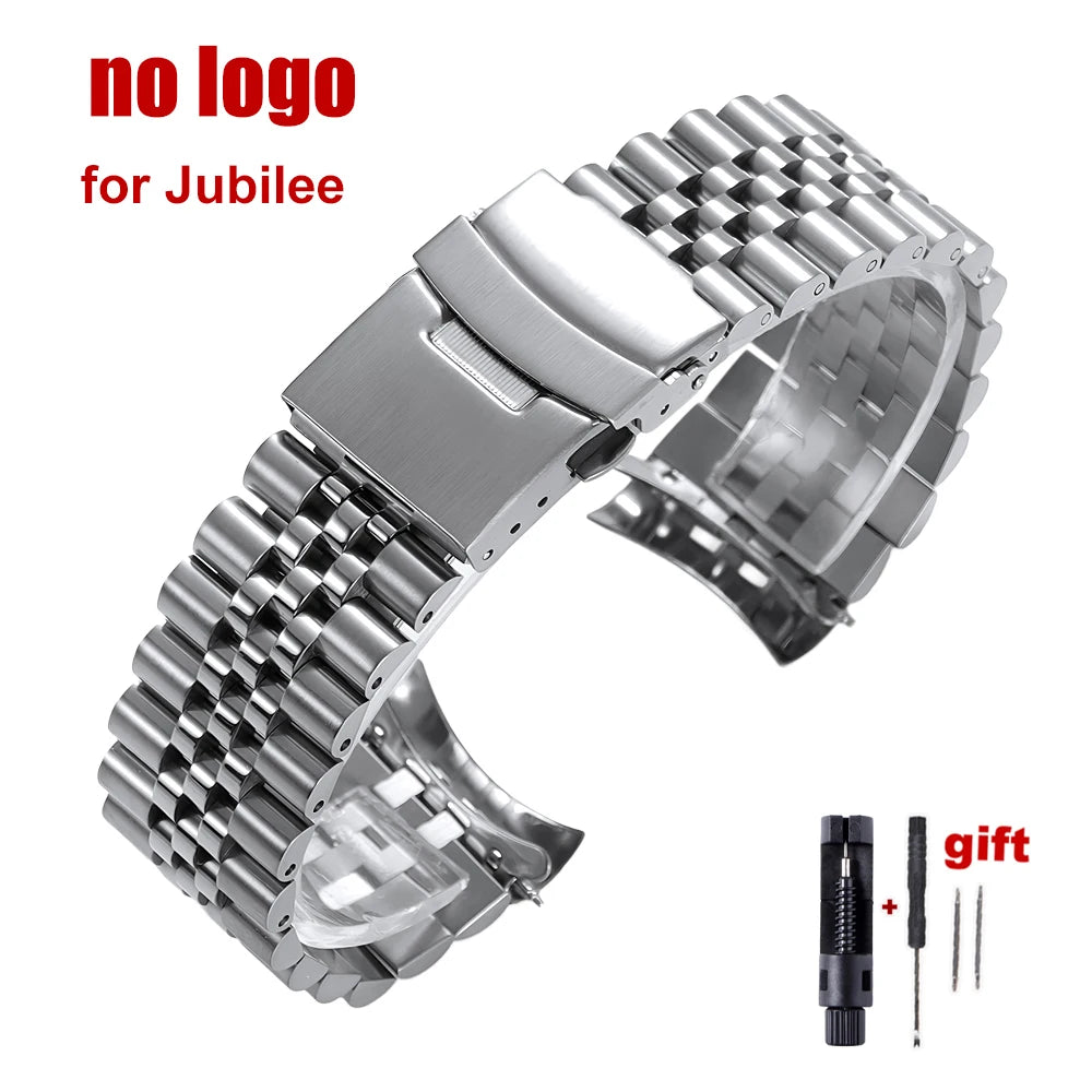 For Seiko 5 SKX009/007 for Jubilee for Oyster Solid Stainless Steel Watch Strap Curved End Men's Sport Watch Band 18mm 20mm 22mm CB DROPSHIPPING