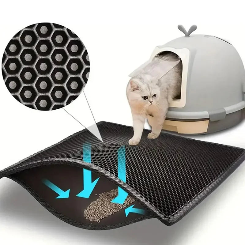 Cat Litter Mat Non Slip Big Pet Litter Box Filter Mat Double Layer Wear Resistant Waterproof Cat Litter Mat Pet Clean Supplies CB DROPSHIPPING